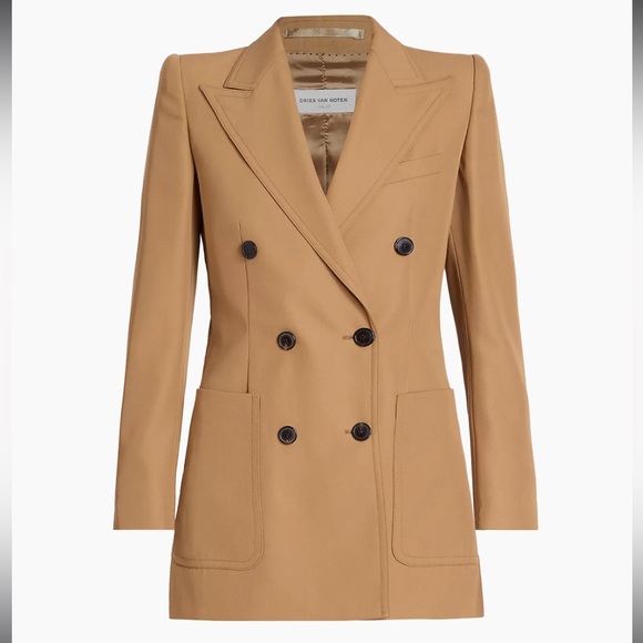 NWT Dries Van Noten Double-Breasted Wool-Blend Jacket - Picture 1 of 15